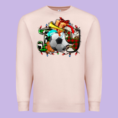 Joy With Soccer Element And Christmas Premium Sweatshirt Designed By Adodesignshop
