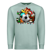 Seafoam joy with soccer element and Christmas Premium Sweatshirt - AdoDesignShop