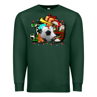 Sports Green joy with soccer element and Christmas Premium Sweatshirt - AdoDesignShop
