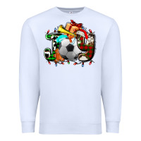 White joy with soccer element and Christmas Premium Sweatshirt - AdoDesignShop