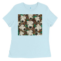 Baby Blue white Scottish calf Ladies Tee - BarkalooDesign