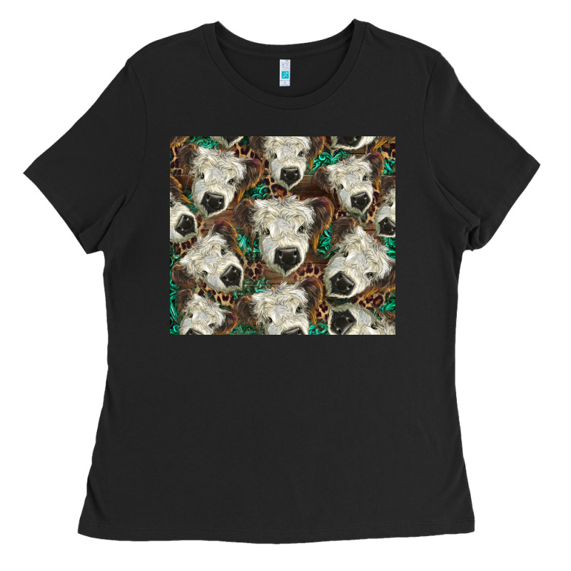 White Scottish Calf Ladies Tee by BarkalooDesign | Teevron