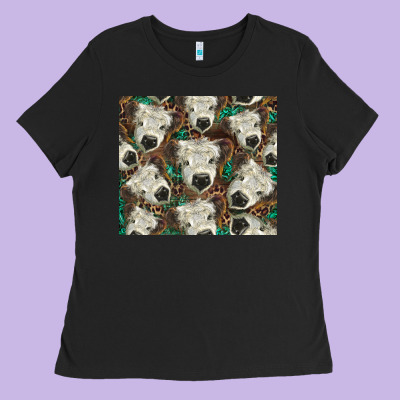 White Scottish Calf Ladies Tee Designed By Barkaloodesign