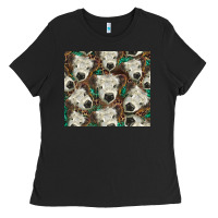 Black white Scottish calf Ladies Tee - BarkalooDesign