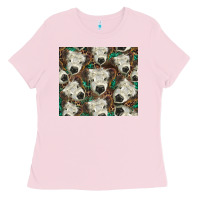Bubblegum Pink white Scottish calf Ladies Tee - BarkalooDesign