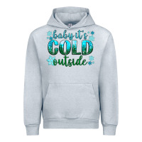 Heather Grey baby its cold outside Urban Hoodie - NancyCooperArtShop