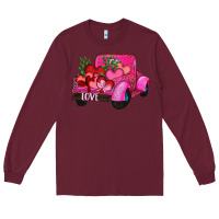 Burgundy valentine's day heart cactus truck Long Sleeve Tee - RanaPortraitStore