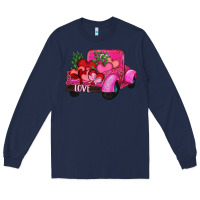 Navy valentine's day heart cactus truck Long Sleeve Tee - RanaPortraitStore