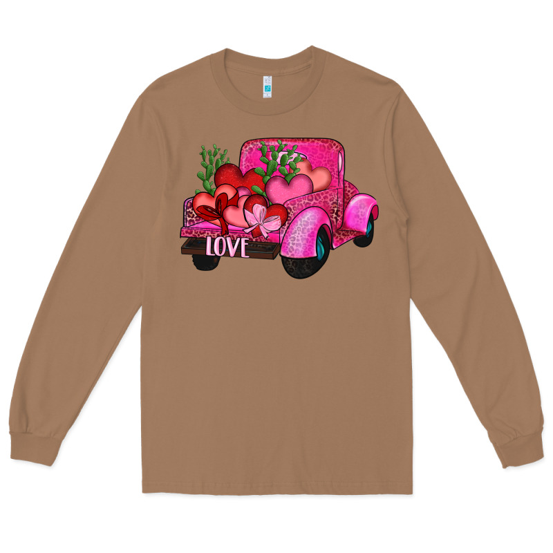 Valentine's Day Heart Cactus Truck Long Sleeve Tee by RanaPortraitStore | Teevron