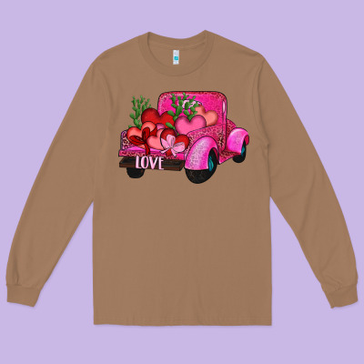 Long Sleeve Tee valentine's day heart cactus truck