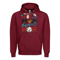 Burgundy loud and proud baseball mom Zipper Hoodie - Zillion Design Studio