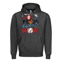 Charcoal Heather loud and proud baseball mom Zipper Hoodie - Zillion Design Studio