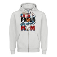 Dove Grey loud and proud baseball mom Zipper Hoodie - Zillion Design Studio