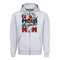 Heather Grey loud and proud baseball mom Zipper Hoodie - Zillion Design Studio