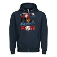 Navy loud and proud baseball mom Zipper Hoodie - Zillion Design Studio