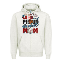 Oatmeal Heather loud and proud baseball mom Zipper Hoodie - Zillion Design Studio