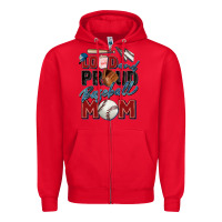 Red loud and proud baseball mom Zipper Hoodie - Zillion Design Studio