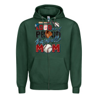 Sports Green loud and proud baseball mom Zipper Hoodie - Zillion Design Studio