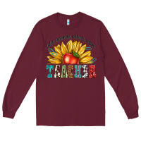 Burgundy teacher with sunflower Long Sleeve Tee - texasbilliewilder