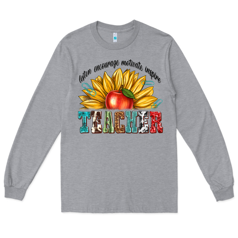 Teacher With Sunflower Long Sleeve Tee by texasbilliewilder | Teevron