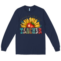 Navy teacher with sunflower Long Sleeve Tee - texasbilliewilder