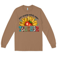 Toasted Coconut teacher with sunflower Long Sleeve Tee - texasbilliewilder