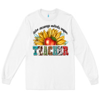 White teacher with sunflower Long Sleeve Tee - texasbilliewilder