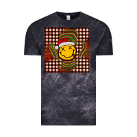 Cloud Black Christmas smiley face Vintage Tee - BarkalooDesign