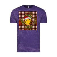 Cloud Purple Christmas smiley face Vintage Tee - BarkalooDesign
