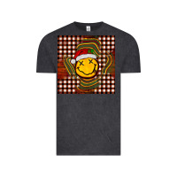 Vintage Black Christmas smiley face Vintage Tee - BarkalooDesign