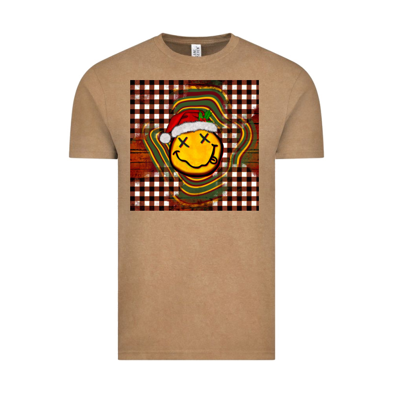 Christmas Smiley Face Vintage Tee by BarkalooDesign | Teevron