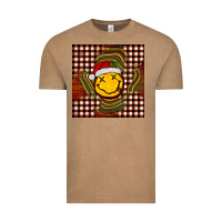 Vintage Coffee Christmas smiley face Vintage Tee - BarkalooDesign