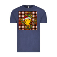 Vintage Denim Christmas smiley face Vintage Tee - BarkalooDesign