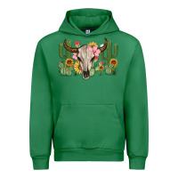 Emerald bull skull with cactus Urban Hoodie - MaliasSmallBusiness