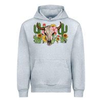Heather Grey bull skull with cactus Urban Hoodie - MaliasSmallBusiness