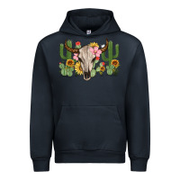Navy bull skull with cactus Urban Hoodie - MaliasSmallBusiness
