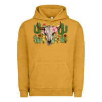 Pigment Peanut Butter bull skull with cactus Urban Hoodie - MaliasSmallBusiness