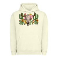 Pigment Pistachio bull skull with cactus Urban Hoodie - MaliasSmallBusiness