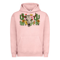 Pigment Salmon bull skull with cactus Urban Hoodie - MaliasSmallBusiness