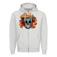 Dove Grey mexico skull Zipper Hoodie - CTS Tumbler Store
