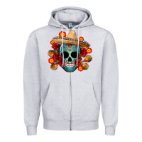 Heather Grey mexico skull Zipper Hoodie - CTS Tumbler Store