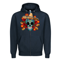 Navy mexico skull Zipper Hoodie - CTS Tumbler Store