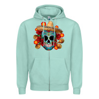 Seafoam mexico skull Zipper Hoodie - CTS Tumbler Store