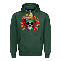 Sports Green mexico skull Zipper Hoodie - CTS Tumbler Store