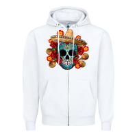 White mexico skull Zipper Hoodie - CTS Tumbler Store