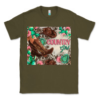 Army Green country girl Classic Tee - Zillion Design Studio