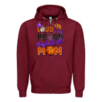 Burgundy loud and proud basketball mom Zipper Hoodie - Zillion Design Studio