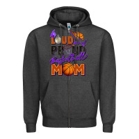 Charcoal Heather loud and proud basketball mom Zipper Hoodie - Zillion Design Studio