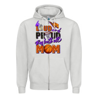 Dove Grey loud and proud basketball mom Zipper Hoodie - Zillion Design Studio