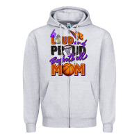 Heather Grey loud and proud basketball mom Zipper Hoodie - Zillion Design Studio